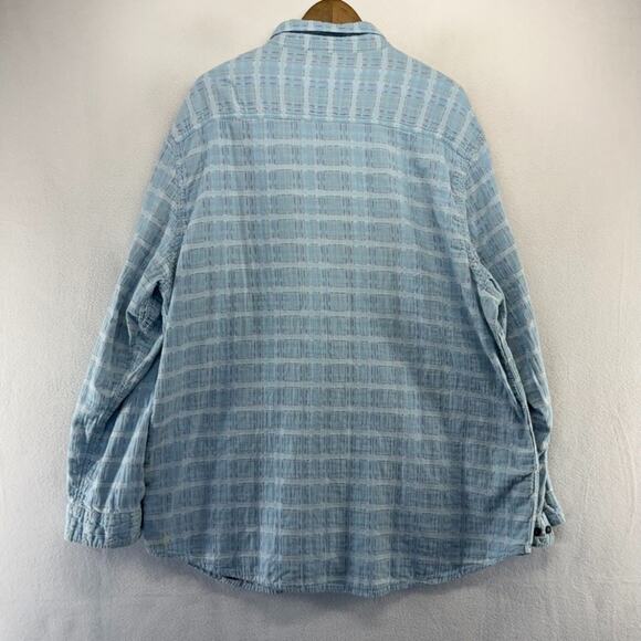 Carbon 2 Cobalt Shirt Men's 2XLT 2XL Tall Blue Textured Colorful Preppy Pockets - Picture 7 of 12